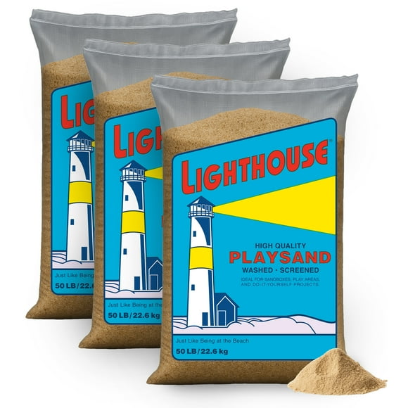 US Silica 3 Pack Lighthouse Comfortable Play Sand for Sand Tables, Beige, 50 Lbs