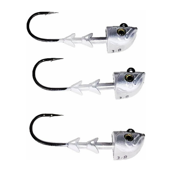 Freedom Swimbait Heads Black Shad 3/8 oz Swimbait 4/0 Gami 3 Pack