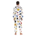 thumbnail image 4 of FORMRS Onesies Pajama for Adults Unisex Hoodie Winter Jumpsuit One Piece Sleepwear, Sizes S-2XL, Black Simple Shapes, 4 of 7