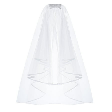 Vanilla Veil (Wedding Veil-Pretty See Inserted Wedding Veil Holy Tulle Veil Beautiful Bridal Wedding Veil for Wedding and Dress)