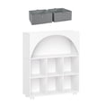 thumbnail image 7 of RiverRidge Arched 35in 6-Cubby Entryway Bookshelf and Storage Organizer with 2 Gray Bins, 7 of 7