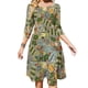 thumbnail image 1 of Vestido vintage de Navidad con escote cuadrado plateado, nuevo vestido elegante ajustado a la cintura para mujer de talla grande, vestido festivo vintage retro navideño, 1 of 6