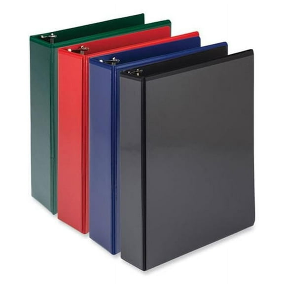 2 in. 3 D-Ring Basic Durable View Ring Binders, Assorted Color - Pack of 4