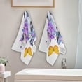 thumbnail image 4 of Dreamtimes Spring Cute Birds House Hand Towels 2 PCS, Purple Flowers Kitchen Towel Ultra Soft and Highly Absorbent,Decorative Fingertip Face Towel for Bathroom Hotel, 28.3"x14.4", 4 of 6