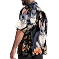 thumbnail image 3 of Cat Men's Poplin Shirt, Casual Short Sleeve Printed Button Down Summer Beach Unisex Shirts, 3 of 6