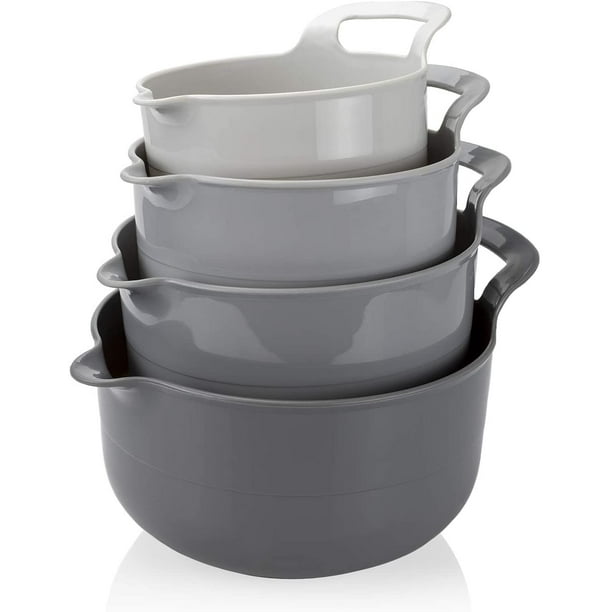 I Torrent Hearty Cook with Color Mixing Bowls - 4 Piece Nesting Plastic Mixing Bowl Set with  Pour Spouts and Handles - Walmart.com