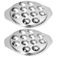 thumbnail image 2 of 2 Pcs Snail Dish Plate Restaurant Serving Dish Heat Resistant Mushroom Escargot Dinner Stainless St, 2 of 5