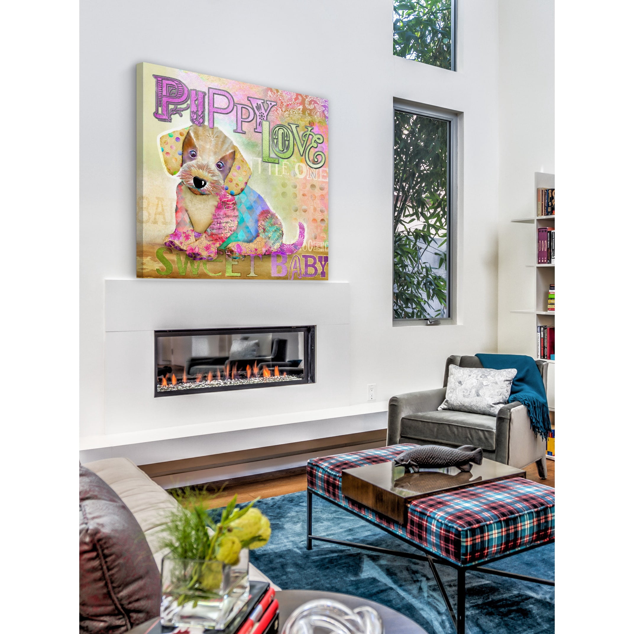 Marmont Hill - "Puppy Love" by Connie Haley Painting Print on Wrapped Canvas