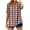 Pink, variant on Ashirexll Ladies Tops and Blouses, Short Sleeve Tops for Women, V-neck Short Sleeve Striped Checkered Summer Button Short Sleeve Loose and Fashion T-shirt Top