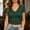 Green, variant on Womens Summer Tops Slim Fit V Neck Crop Top Mint Green Short Sleeve Basic Tee Everyday Casual Tops S-5XL,Size 3XL