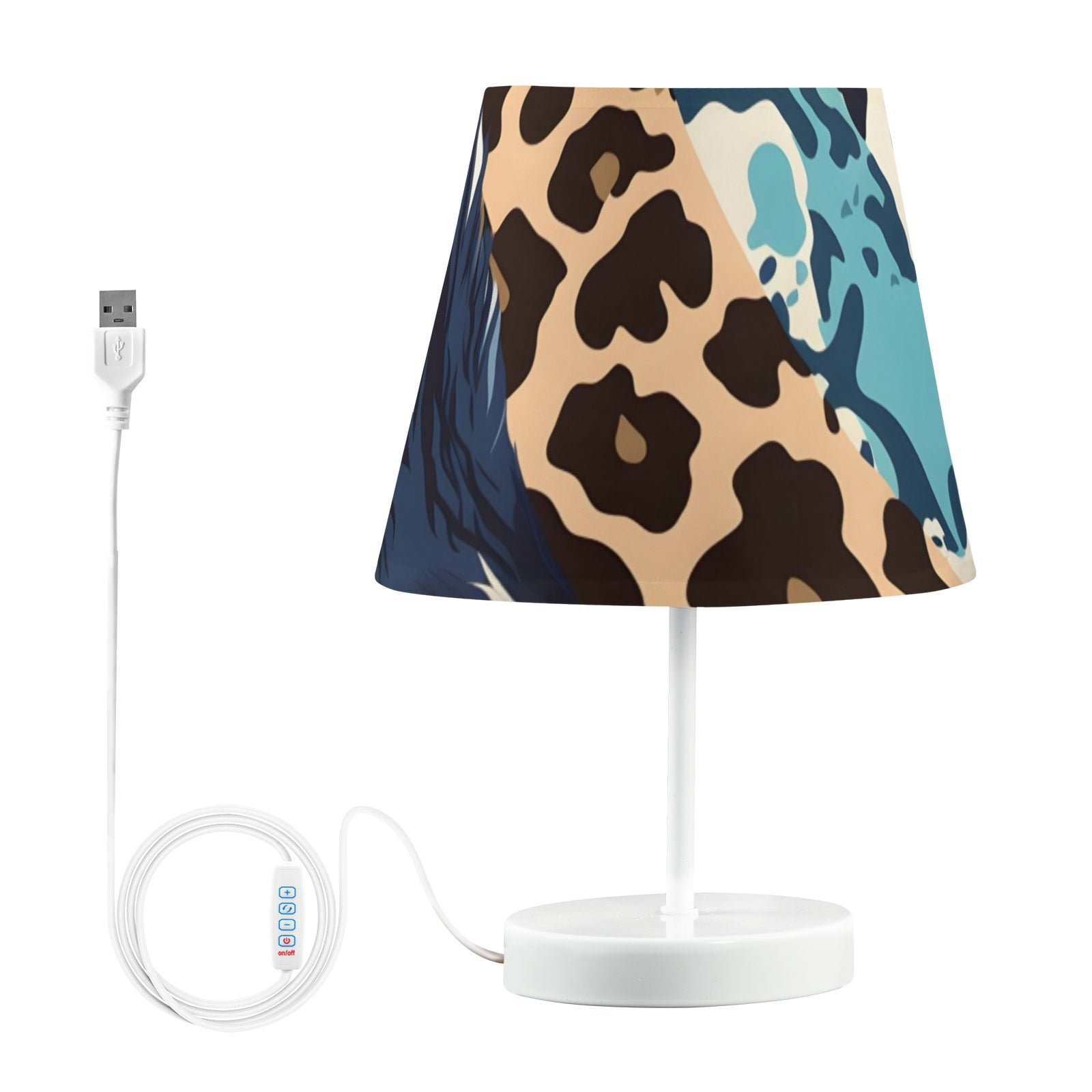 Cheetah Leopard Skin Desk Lamp 3 Color Modes LED Table Lamp Nightstand Reading Light for Bedroom Living Room