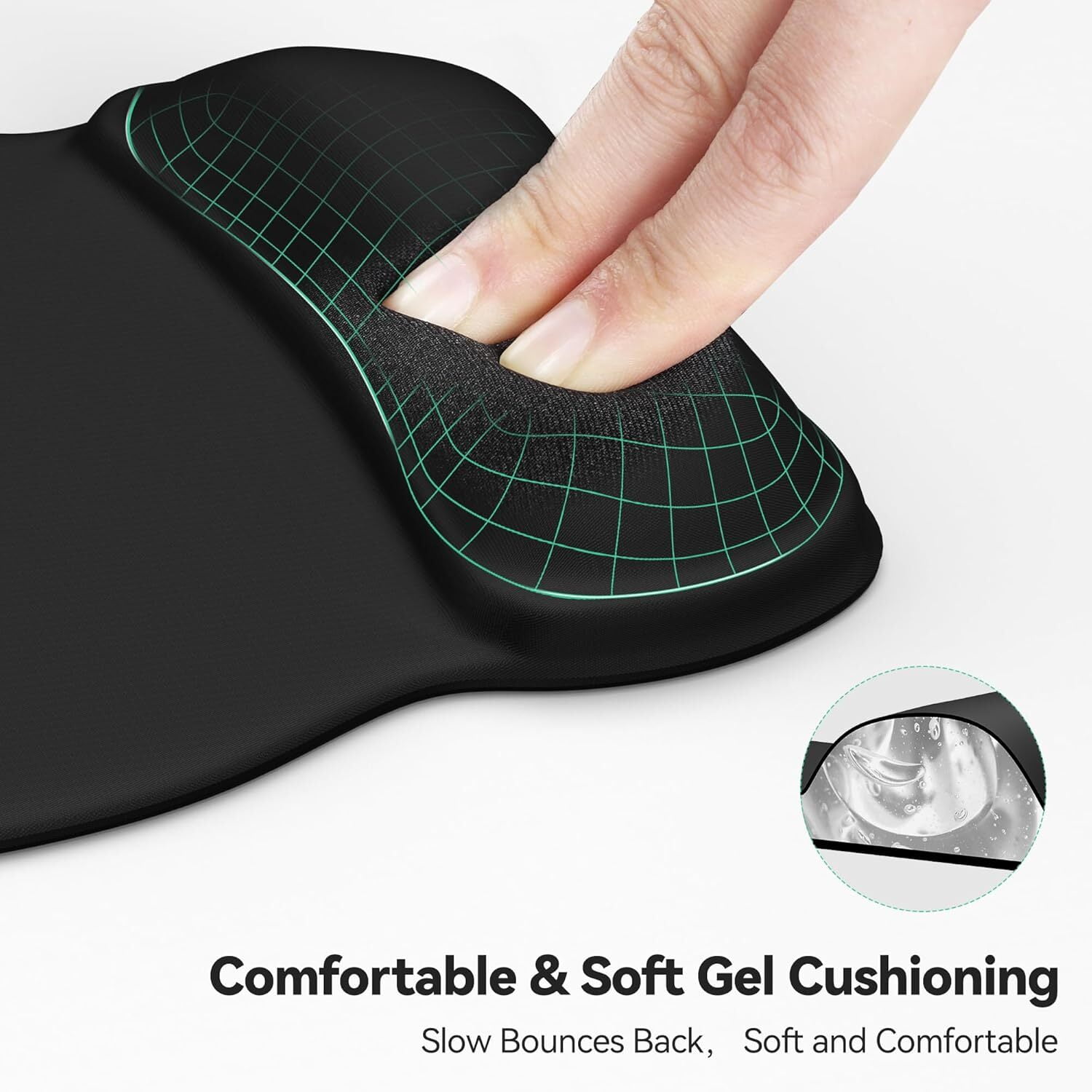 Ergonomic Mouse Pad with Wrist Support,Non-Slip Base Comfort Gaming Mousepad,Pain Relief Portable Desk Mat for Home Office Computer Laptop Daily Use