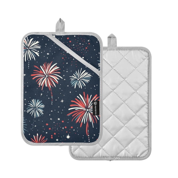 Yayeee Pot Holders Kitchen Heat Resistant with Pockets 7"x9.8" Cotton Oven Cooking Hot Pads, Starry Fireworks Pattern