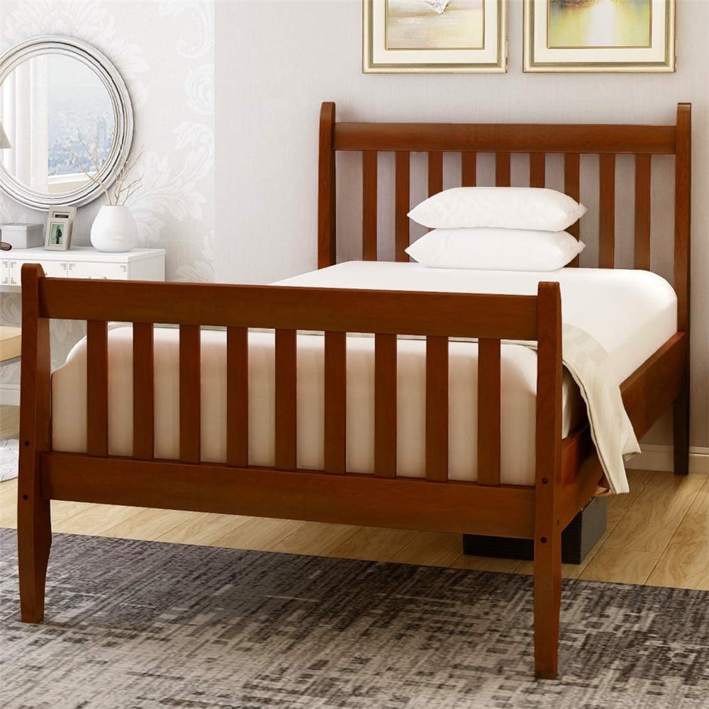Clearance! Twin Bed Frame, Walnut Twin Platform Bed Frame with