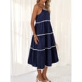 thumbnail image 2 of SUNSIOM Robe Longue d'Été à Bretelles Spaghetti pour Femmes Robe de Soirée Dos Nu à Rayures Ondulées pour Vacances Mode Urbaine, 2 of 8