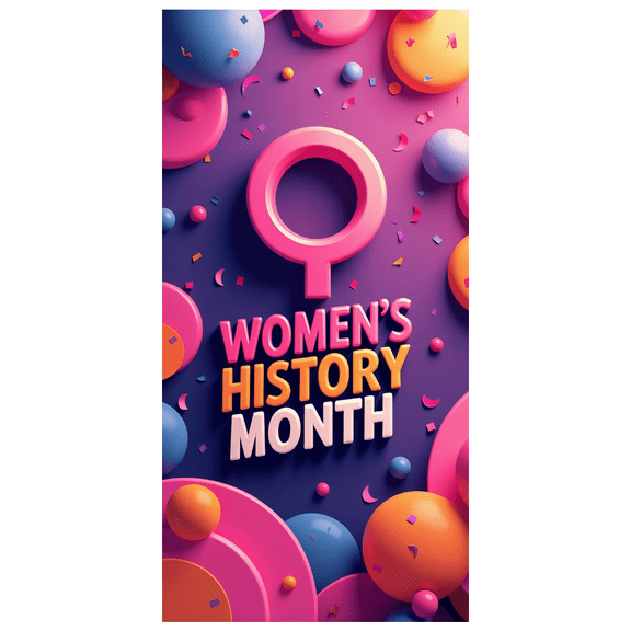 LUUFILx Women's History Month Banner Colorful Floral Design for Celebrations Education Events Community Gatherings Decorative Wall Hanging Inspirational Backdrop