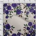 thumbnail image 2 of oneOone Cotton Poplin Twill Purplish Blue Fabric Leaves & Rose Floral Sewing Fabric By The Yard Printed Diy Clothing Sewing Supplies 56 Inch Wide, 2 of 2