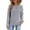 Gray #11, variant on Womens Crewneck Sweatshirts Casual Henley Neck Snap Button Sweaters Long Sleeve Ribbed Loose Fit Fall Tops Coffee S