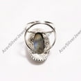 thumbnail image 5 of Natural Multi Fire Labradorite Gemstone 925 Sterling Silver Statement Ring for Men and Women, 5 of 5