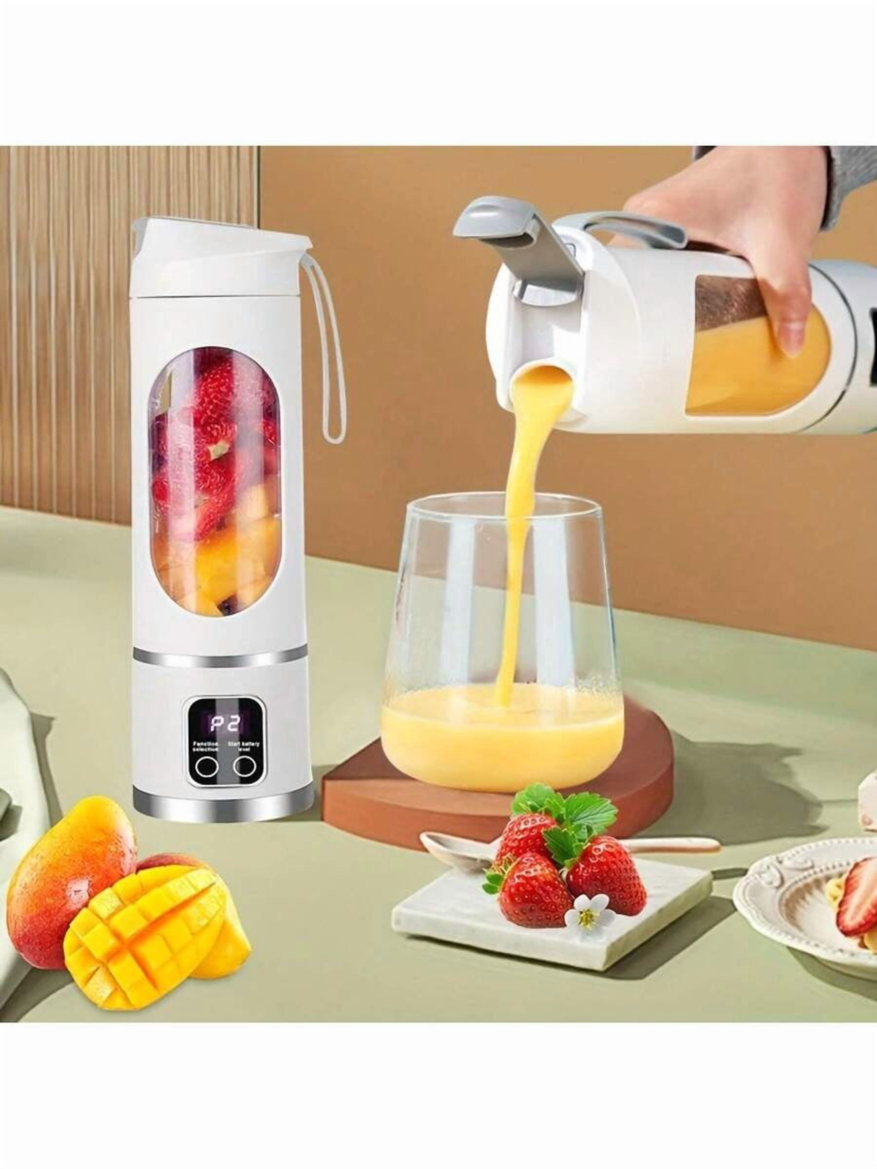 USB Rechargeable Juicer Blender Cup, 450ml Portable Electric Juicer for Smoothies, Juice, Ice & Puree, Mini Kitchen Blender for Home Dorm Travel