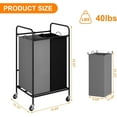 thumbnail image 5 of STRELECT Laundry Sorter 2 Section, 2 Bag Laundry Hamper, Rolling Laundry Cart, Laundry Basket with Heavy Duty Lockable Wheels and Removable Bag for Clothes Storage, 5 of 6