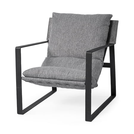 Mercana Guilia Castlerock Gray With Metal Frame Sling Accent Chair