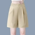 thumbnail image 2 of BLVB Women's Summer Dressy Shorts Casual Loose Work Office Shorts Plain Comfy Wide Leg Lounge Shorts with Pockets, 2 of 7