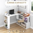 thumbnail image 4 of 360° Rotating Combo Writing Table Office Hollow Core Hobby Desk w/ Storage Shelf, 4 of 10