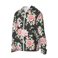 thumbnail image 2 of Daiia Rose Flowers UPF 50+ Sun Protection Hoodie Jacket Lightweight Long Sleeve Sun Shirt for Women Men with Pocket Hiking Outdoor-Large, 2 of 9