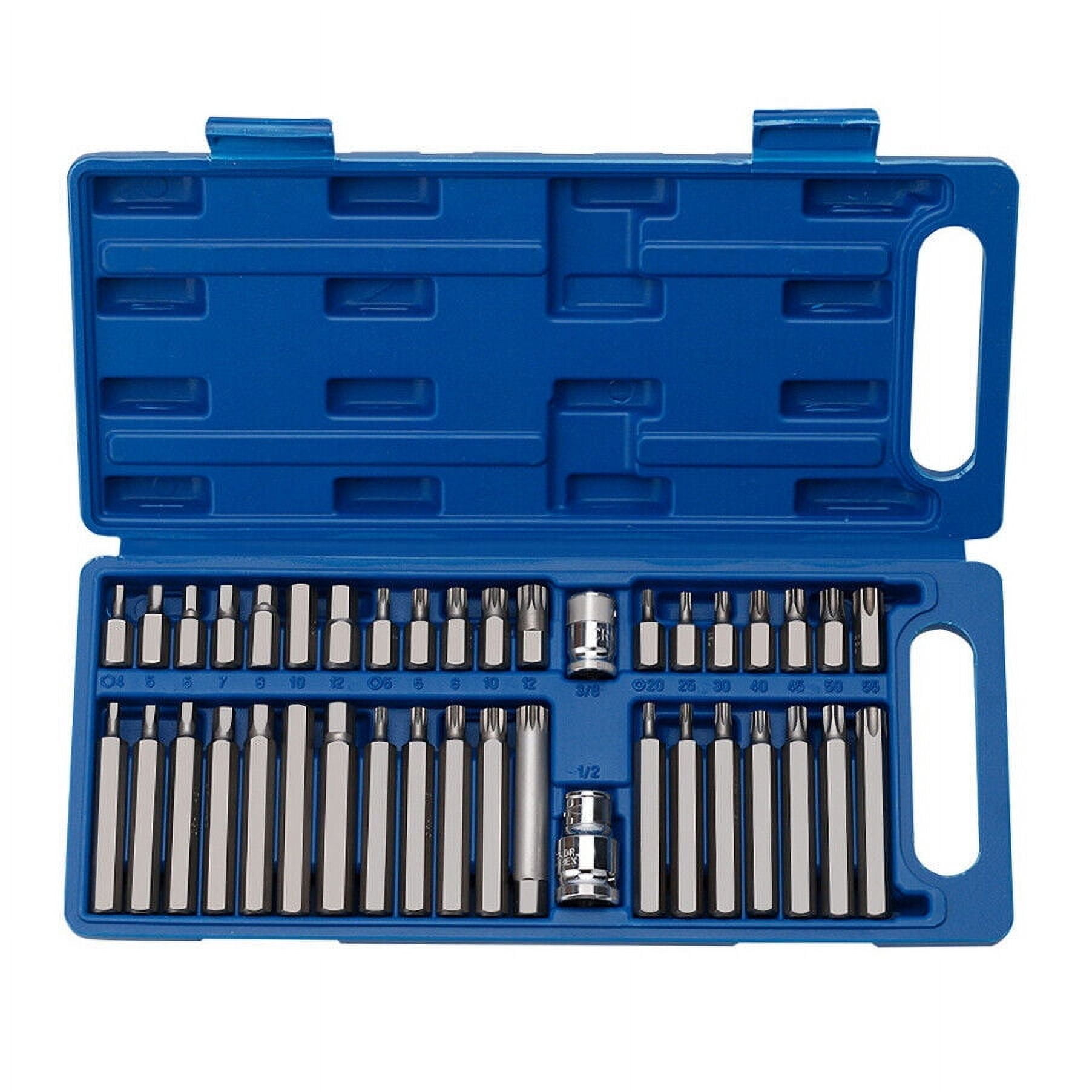 40Pcs Hex Torx Star & Spline Bit Socket Set 3/8" & 1/2" Long & Short Allen Key