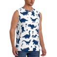 thumbnail image 2 of Bingfone Cute Cartoon Dinosaurs Pattern Men's Tank Tops Workout Sleeveless Tee Shirts Running Beach Tanks for Men-3X-Large, 2 of 7