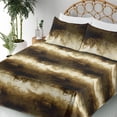 thumbnail image 3 of Ambesonne Earthy Floral Fitted & Flat Sheet with Sham 3 Pcs Set, Grungy Flower Print, Twin, Caramel Dark Cocoa Ivory, 3 of 5