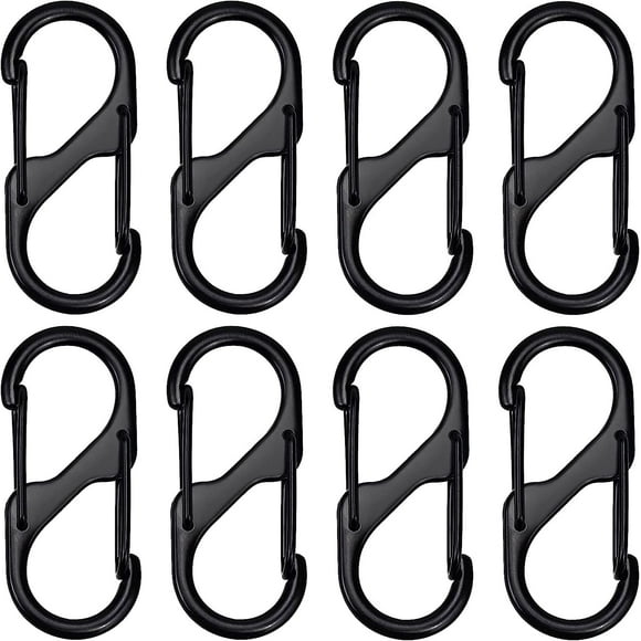 HNZHSL 8 Piezas Mosquetón de Aluminio, Mini Clips de Mosquetón Doble, Mosqueton Llavero de Aluminio, Clips de Mosquetón, Llavero de montañismo Multifuncional para Correa de Perro para Acampar
