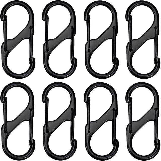 HNZHSL 8 Piezas Mosquetón de Aluminio, Mini Clips de Mosquetón Doble, Mosqueton Llavero de Aluminio, Clips de Mosquetón, Llavero de montañismo Multifuncional para Correa de Perro para Acampar