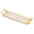 thumbnail image 1 of Bandeja para servir, organizador de baño rectangular con asas, bandeja para servir tazas de café, almacenamiento de joyas para hotel, salón de belleza Ámbar, 1 of 8