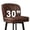 30"-Brown-Faux Leather, variant on MultiHaven 30" Shell Back Bar Stools Set of 3,Swivel Counter Height PU Leather Chairs with Metal Legs for Kitchen Island,Bar,Cafe - Brown