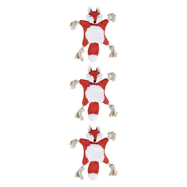 jesticaly Easy To Clean Plush Dog Toy Made Of Durable Polyester Made Of Polyester Squeaky Dog Soft Toy Pet Toy fox 3Set