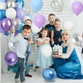 thumbnail image 2 of Blue Purple Balloons Set, 60 PCS Blue Balloons, Metallic Purple Blue White Latex Balloons Metallic Silver Confetti Balloons for Helium for Girls Baby Shower Winter Wonderland Party Supplies, 2 of 5