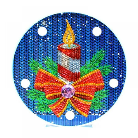 

Christmas LED Night Lights with Diamond Painting Full Drill Crystal Drawing Kit Lamp Arts Crafts for Home Decoration Lights or Christmas Gifts
