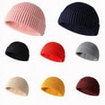 thumbnail image 2 of Viworld Men Women Fashion Knitted Hat Beanie Skullcap Sailor Cap Cuff Brimless Retro Warm Hat, 2 of 5