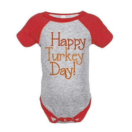 

Custom Party Shop Baby s Happy Turkey Day Thanksgiving Onepiece