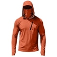 thumbnail image 5 of Men's UPF 50+ Sun Hoodie Long Sleeve Hooded Fishing Shirt Solid Pullover Cooling Ice Silk Breathable Quick-Dry Moisture Wicking 4-Way Stretch for Commute Fishing Hiking Saffron 3XL, 5 of 5
