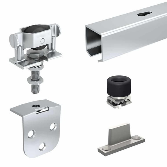Sliding Exterior Door Hardware kit - 61-inch Galvanized Steel Track for 1 Door up to 90lbs - SLID'UP 1200