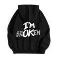 thumbnail image 4 of CONZONE Men's Hoodies Long Sleeve Pullover Hoodie for Men Letter Graphic Y2K Hooded Sweatshirts With Pocket, 4 of 7