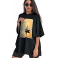 thumbnail image 3 of Plus Size Shirt for Women Oversized Black Tops for Women Short Sleeves Shirt for Women Ship 1 T Shirt Crewneck Shirt for Women M, 3 of 5