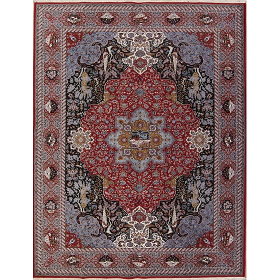 Rugselect Red Geometric Machine Made 10x13 Acrylic Wool Oriental Carpet Area Rug For Bedroom 13 0 X 9