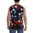 thumbnail image 4 of Fotbe Red Blue White Stars Men's Camiseta sin Mangas Estampada para Hombres, Playera Casual para Gimnasio, Entrenamiento, Playa-Small, 4 of 7