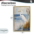 thumbnail image 4 of Stupell Industries Coastal Egret By The Waves Gold Floating Frame Canvas Art, 17 x 25, by Petals Prints Design, 4 of 8