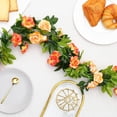 thumbnail image 7 of 7.9 Ft Rose Vines Flowers Hanging, Fake Plastic Rose Vines with Green Leaves, Artificial Flowers Garland, Silk Climbing Rose, Wall Decor for Wedding Garden Living Room Party, 7 of 7