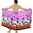 thumbnail image 2 of LA LEELA Men's Swimwear Beach Summer Pareo Long Sarong Wrap One Size Violet, Beach Vacation Holiday Party, 2 of 4